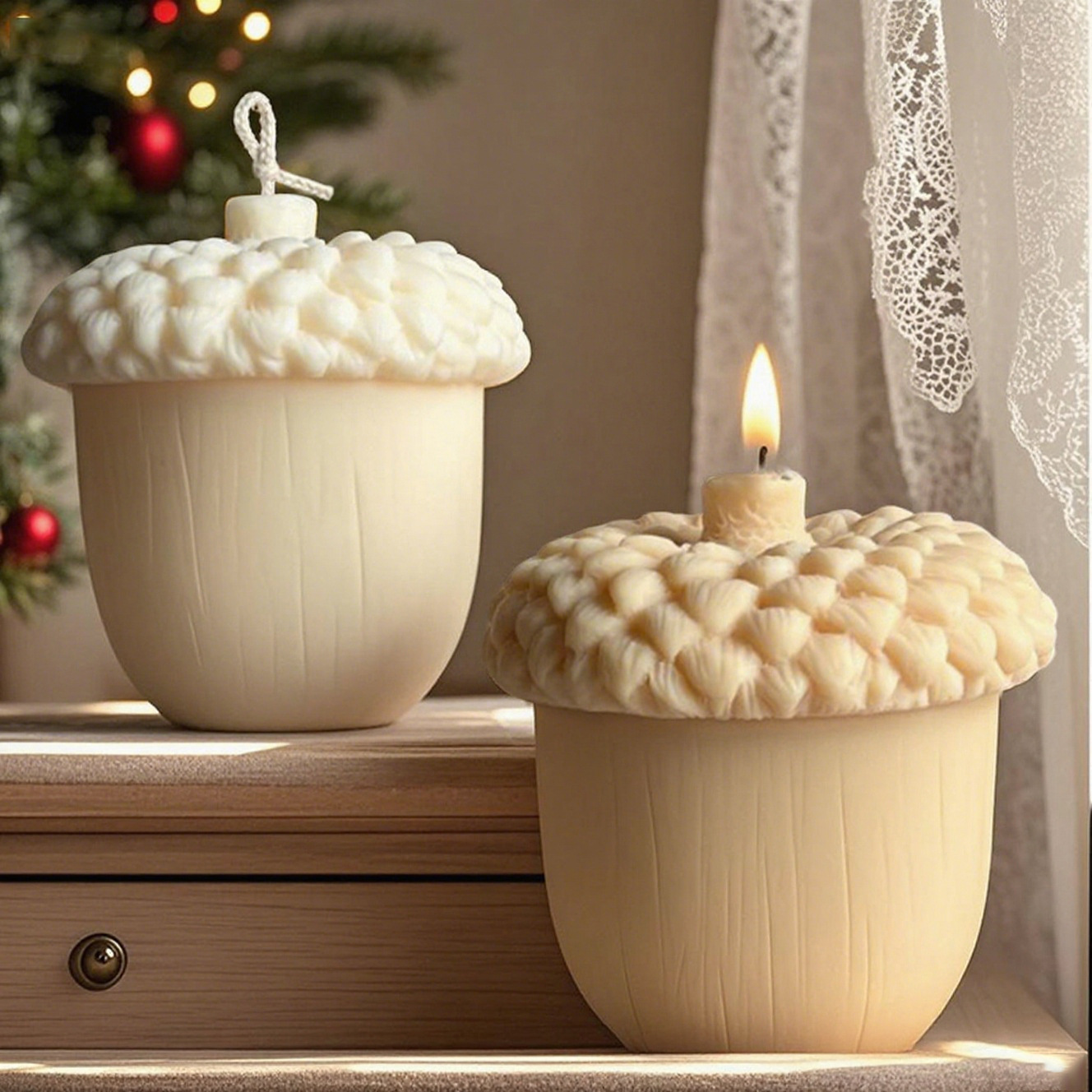 Ceramic Candle Vessel - DIY Pinecone Candle Silicone Hazelnut Mold