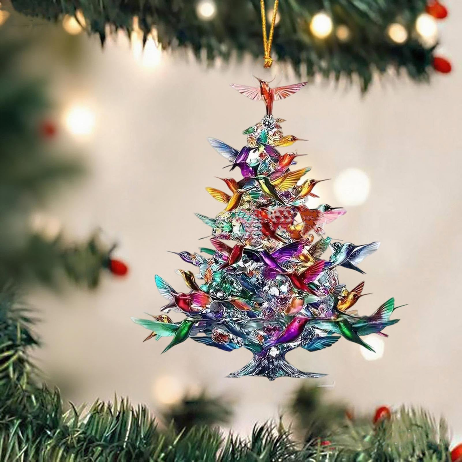Interior Design Xmas - 8cm 2D Acrylic Bird Ornaments for