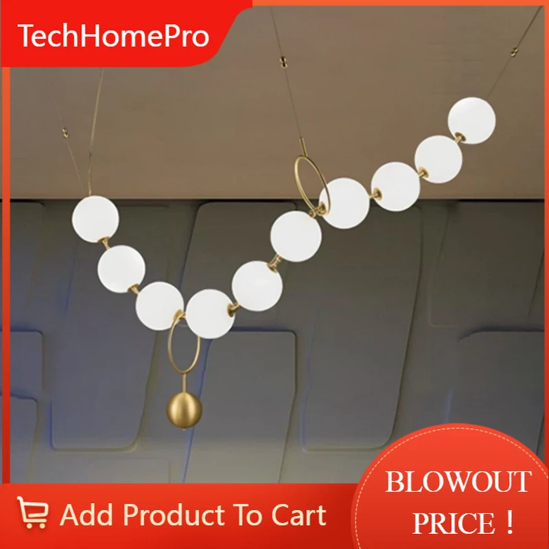 Interior Design Kitchen And Living Room - TechHPModern Designer Pearl Glass Necklace LED