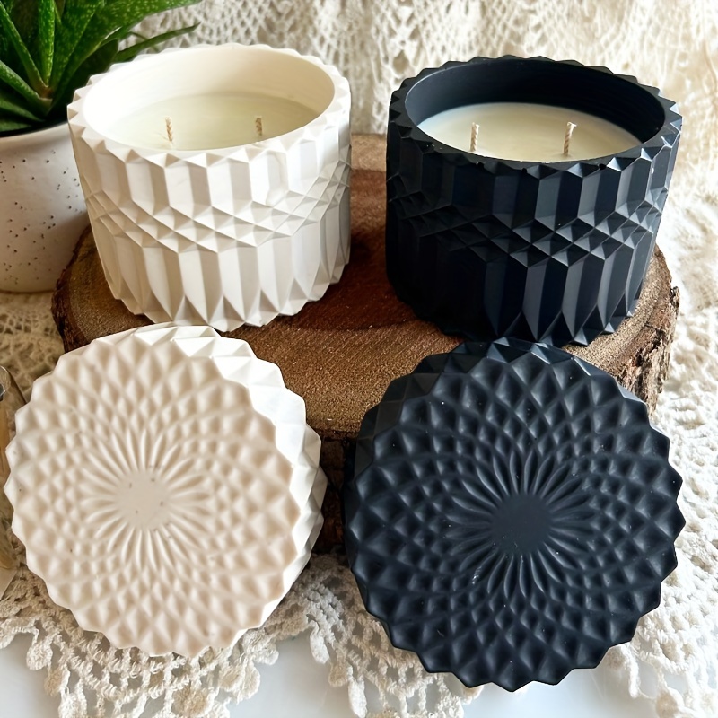Ceramic Candle Vessel - 1set Ripple Candle Cup Resin Mold