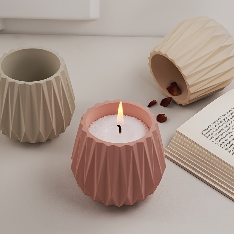 Ceramic Candle Vessel - Cut Surface Candle Cup Silicone Mold,