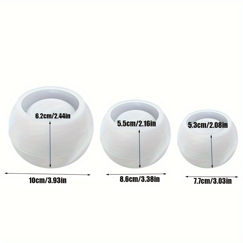 Ceramic Candle Vessel - 3pcs-Round Flower Pot Silicone Mould 3