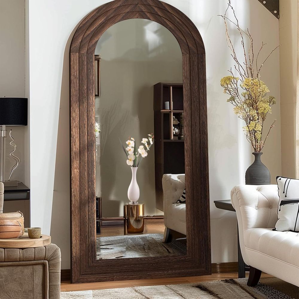Arch Mirror Leaning - Arched ull Length Mirror with Solid