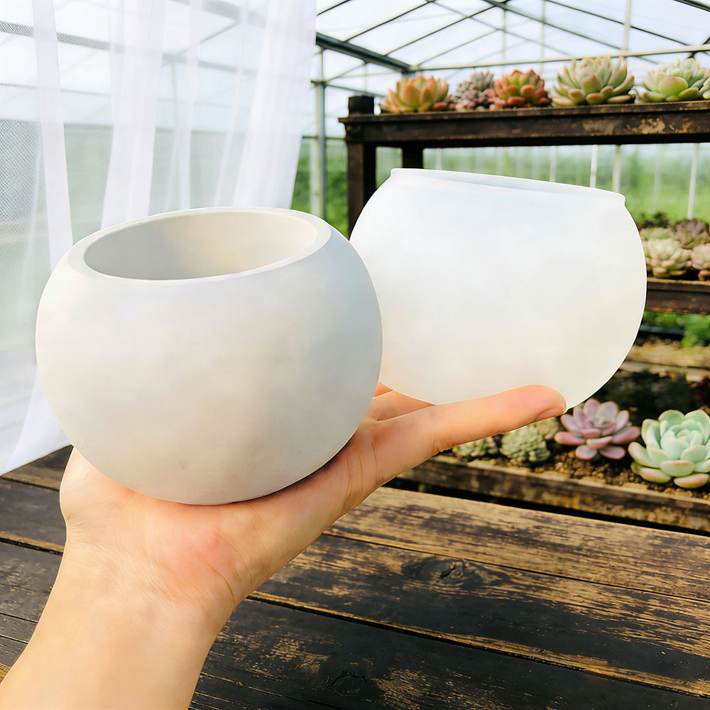 Ceramic Candle Vessel - Spherical Flowerpot Silicone Mold DIY Candle