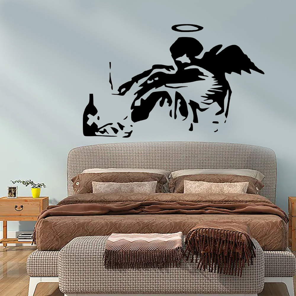 Interior Design Magazine - Banksy Fallen Angel Graffiti Wall Decals