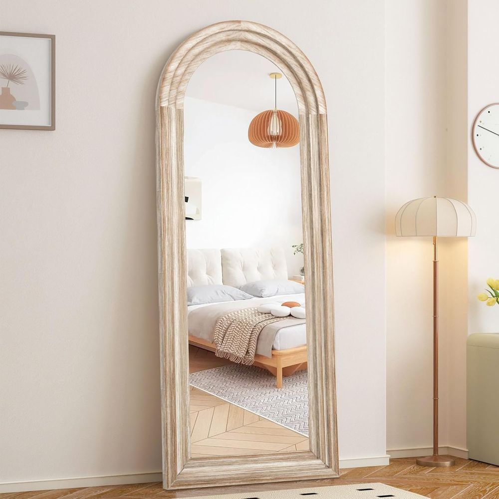 Arch Mirror Leaning - Arched ull Length Mirror with Solid