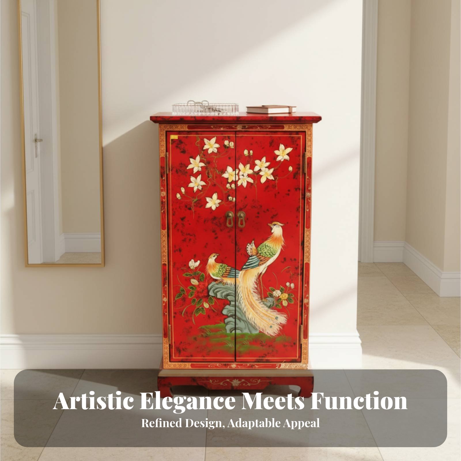 Hand-Painted 2-Door Cabinet Eu - Interior Design Usa review and price