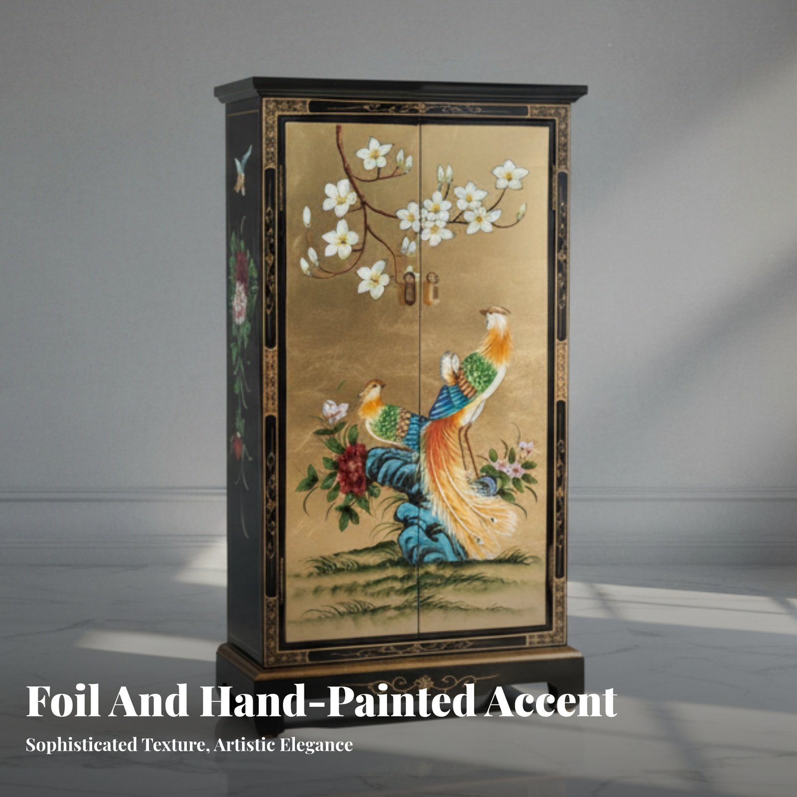 Hand-Painted 2-Door Cabinet Eu - Interior Design Usa review and price