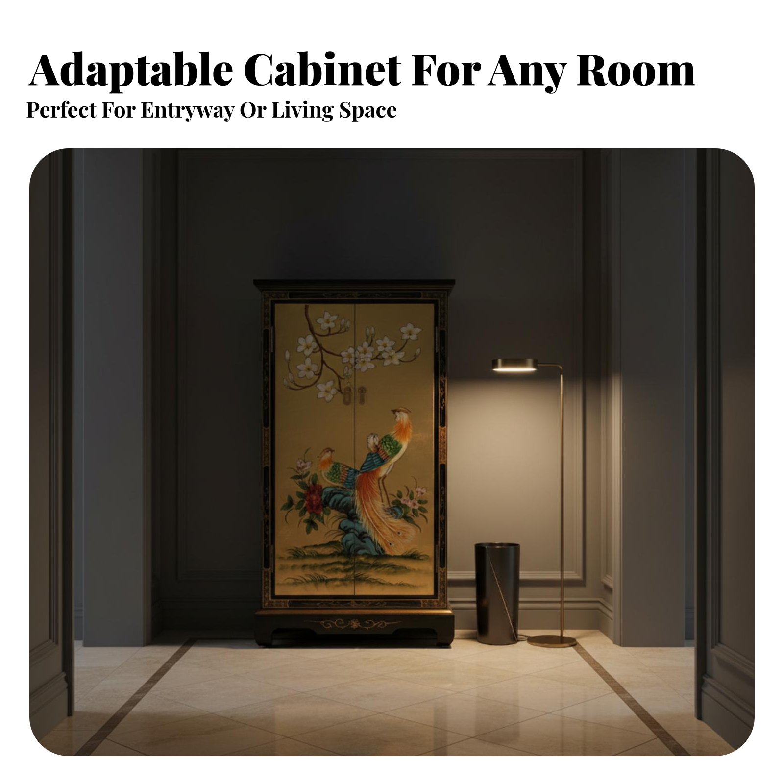 Hand-Painted 2-Door Cabinet Eu - Interior Design Usa review and price