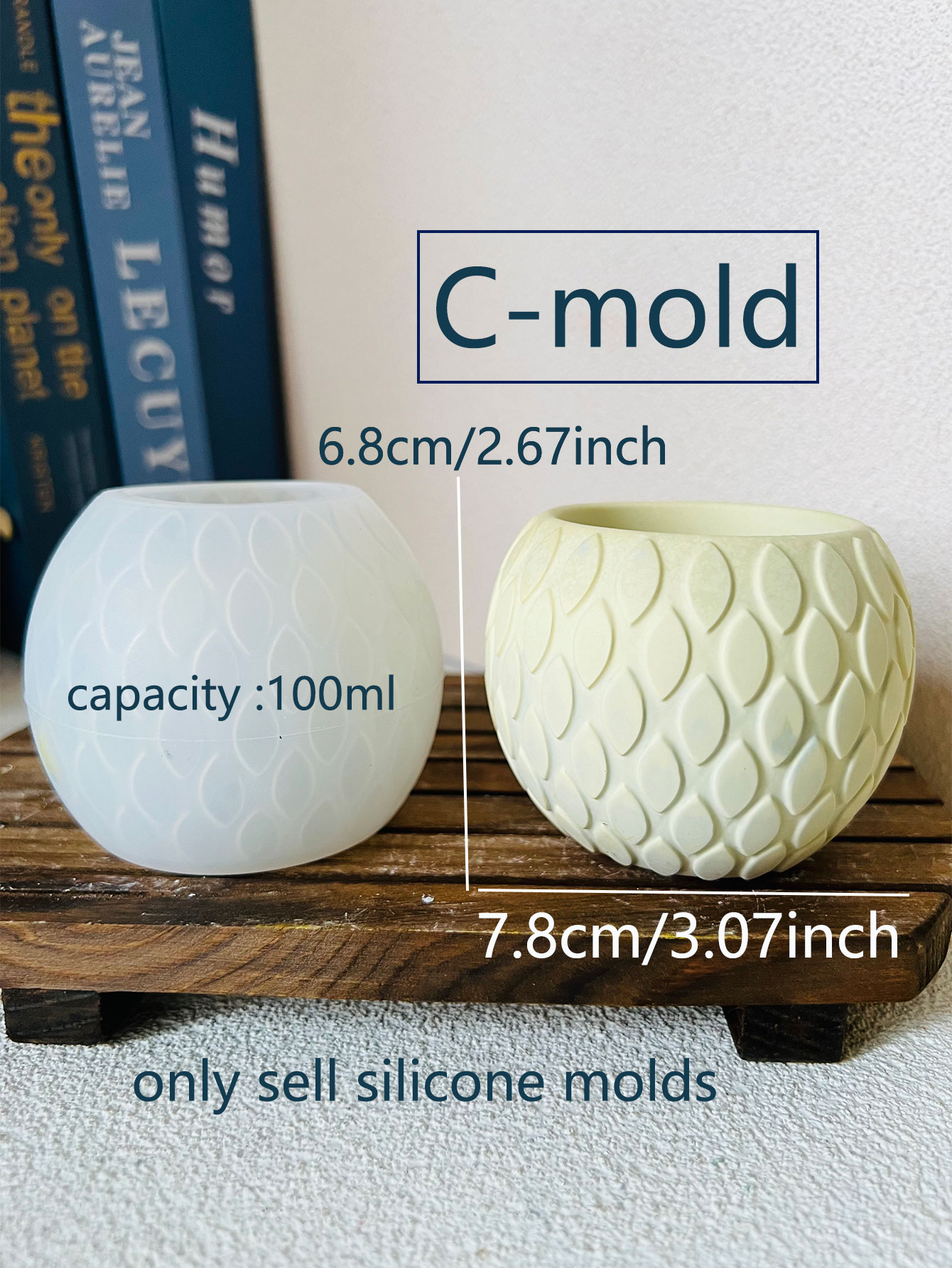 1pc Fish Scale Pattern Cement  - Ceramic Candle Vessel review and price