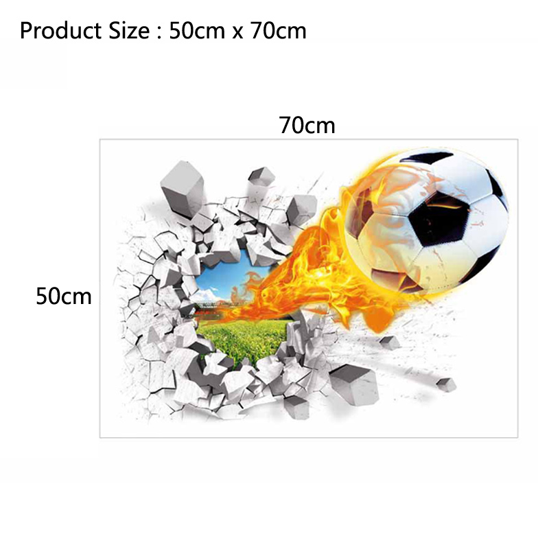 3D Football Broken Wall Sticke - Interior Design Magazine review and price