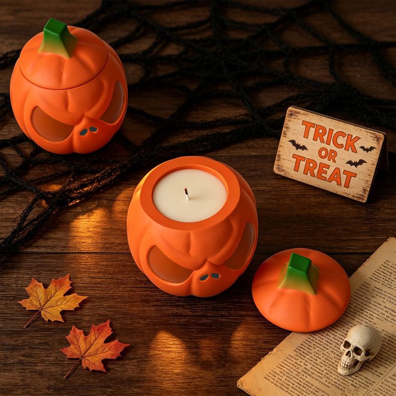 2Set of pumpkin storage jars w - Ceramic Candle Vessel review and price