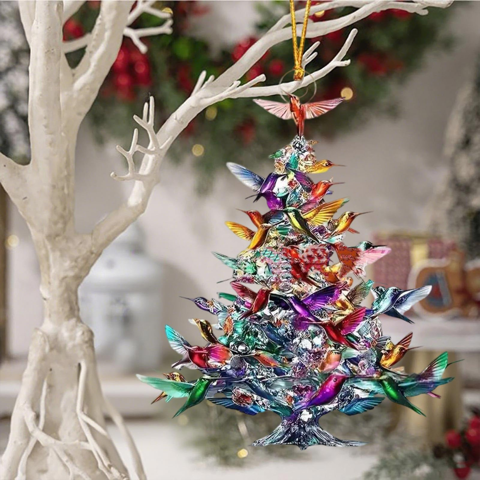 8cm 2D Acrylic Bird Ornaments  - Interior Design Xmas review and price
