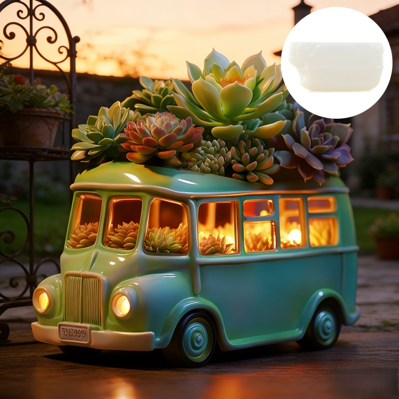 Bus succulent plant flowerpot  - Ceramic Candle Vessel review and price