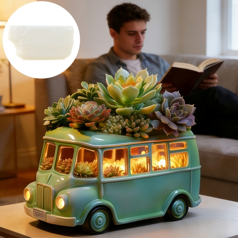 Bus succulent plant flowerpot  - Ceramic Candle Vessel review and price
