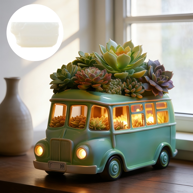 Bus succulent plant flowerpot  - Ceramic Candle Vessel review and price