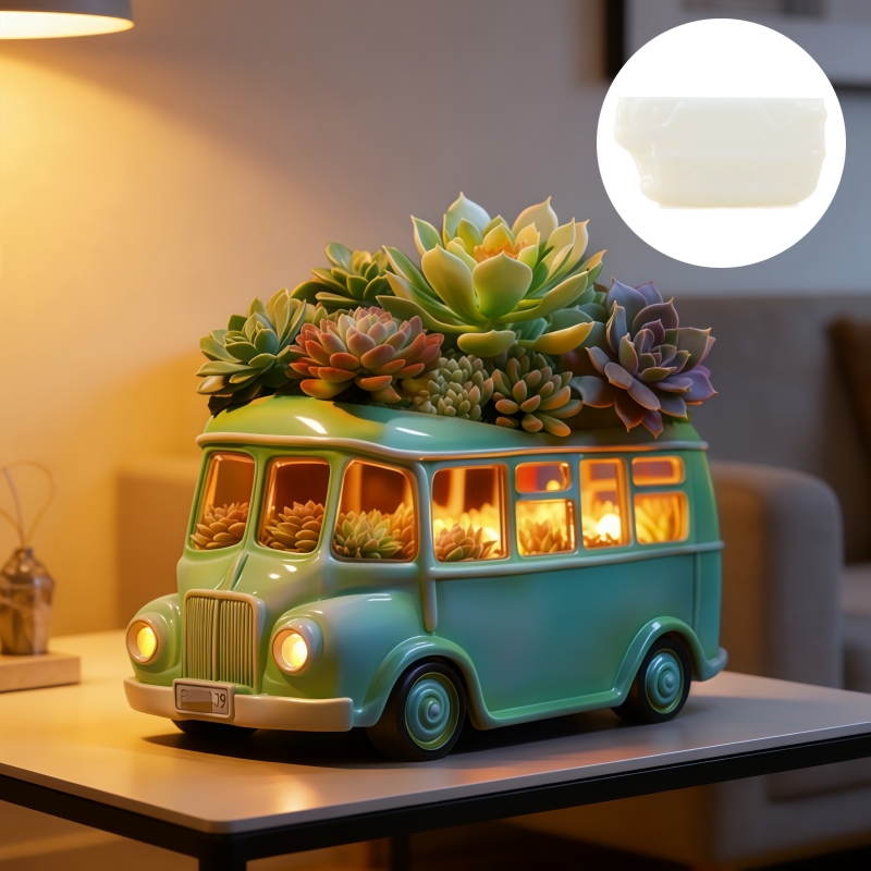 Bus succulent plant flowerpot  - Ceramic Candle Vessel review and price