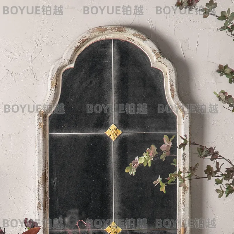 French Carved Wood Arched Floo - Arch Mirror Leaning review and price