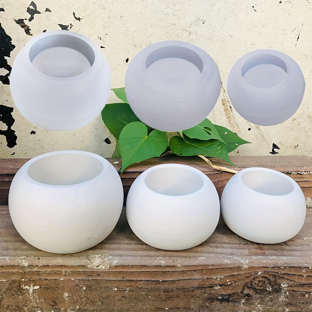 3pcs-Round Flower Pot Silicone - Ceramic Candle Vessel review and price