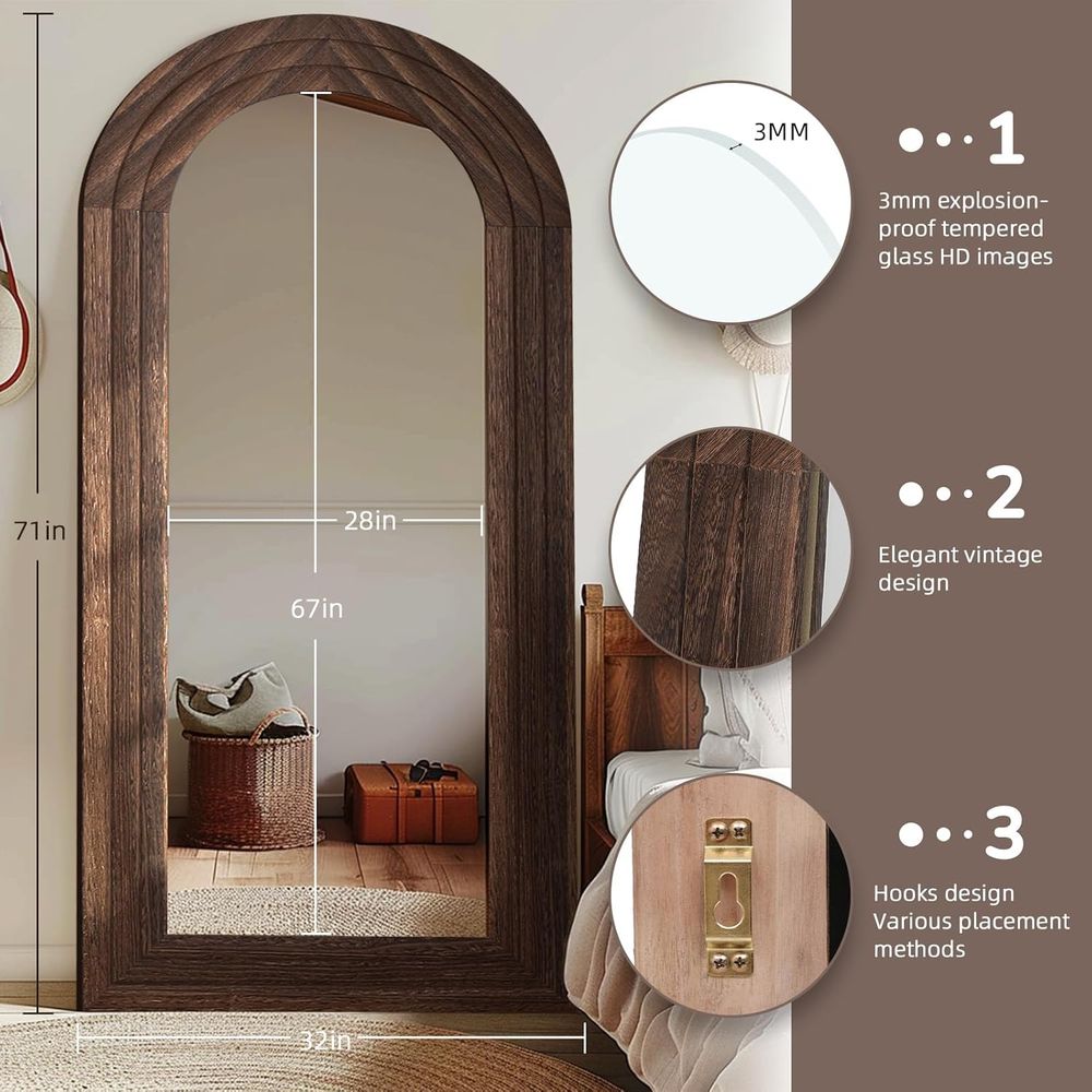 Arched ull Length Mirror with  - Arch Mirror Leaning review and price