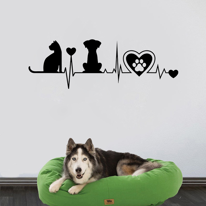 Dog and Cat Silhouette Heartbe - Interior Design Magazine review and price
