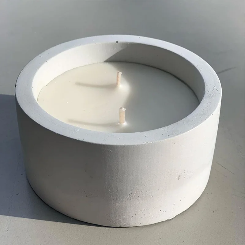 3 Sizes Round Cement Concrete  - Ceramic Candle Vessel review and price