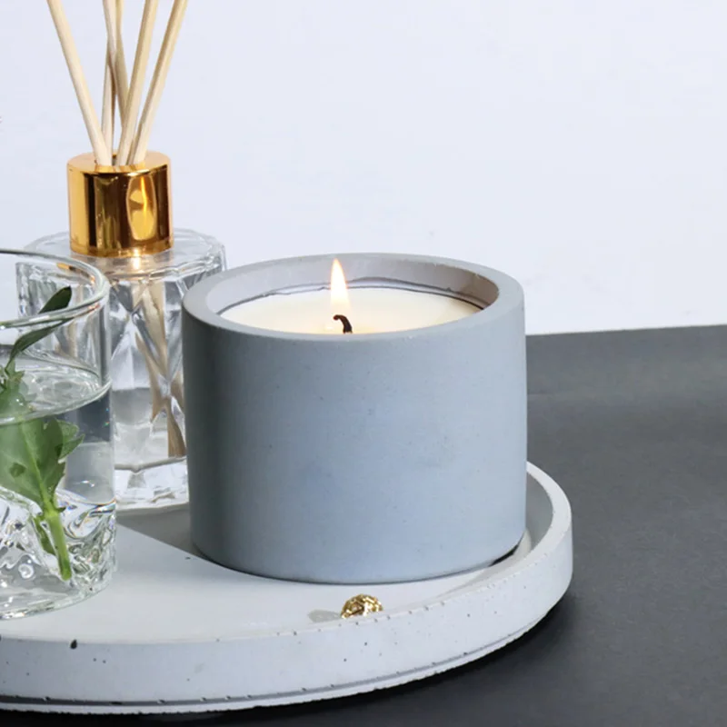 3 Sizes Round Cement Concrete  - Ceramic Candle Vessel review and price