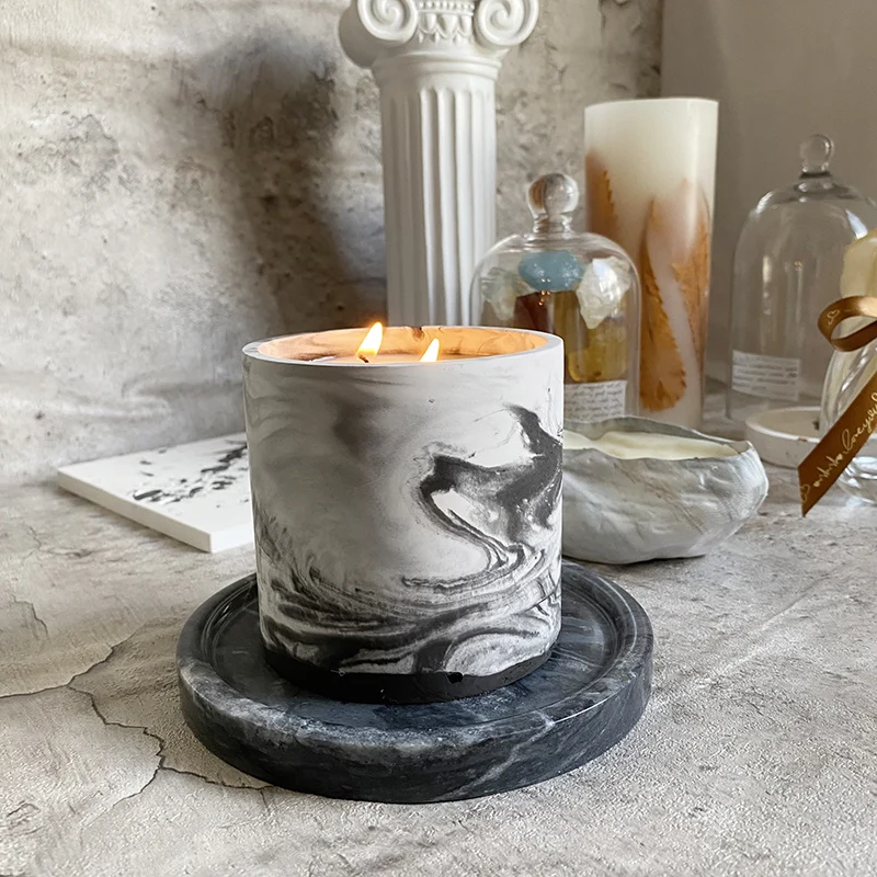 3 Sizes Round Cement Concrete  - Ceramic Candle Vessel review and price