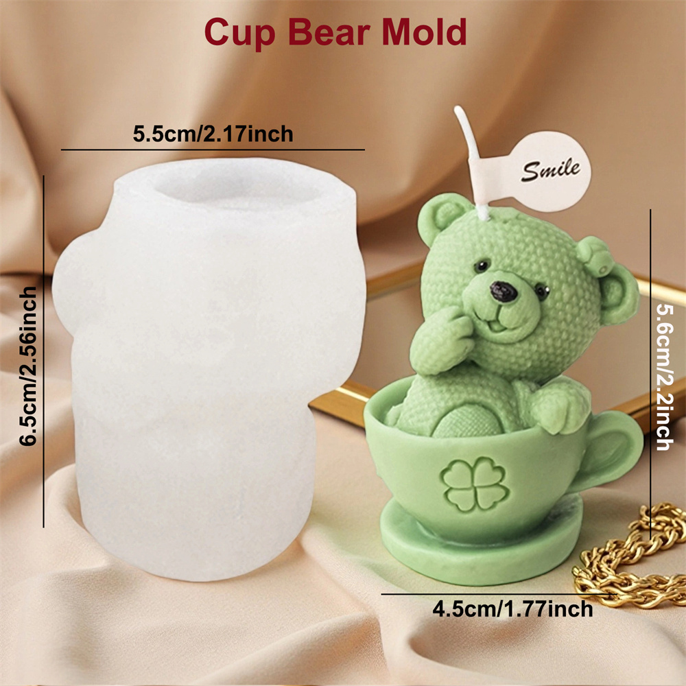 Teddy Bear in Cup Silicone Mol - Ceramic Candle Vessel review and price